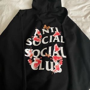 Anti Social Social Club Kkoch Black Hoody, Size Large.